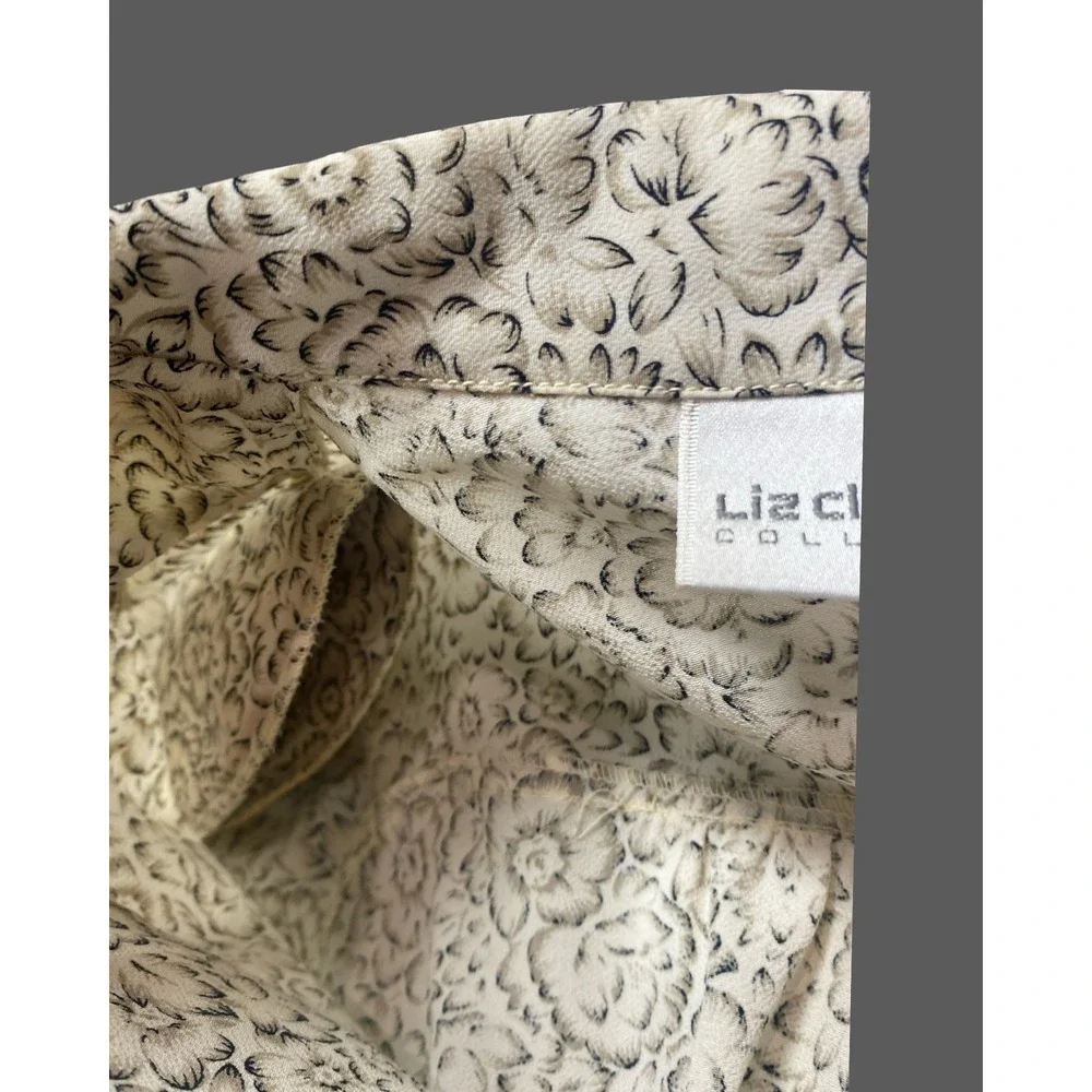Liz Claiborne Collection Vintage Floral Skirt Set Cream Black 2 Piece Size 6 - Picture 9 of 13
